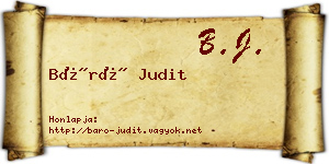 Báró Judit névjegykártya